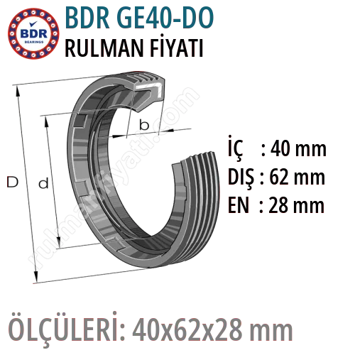 BDR GE40-DO Rulman Fiyatı ve Boyutları
