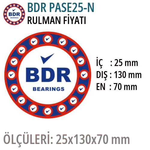 BDR PASE25-N Rulman Fiyatı ve Boyutları