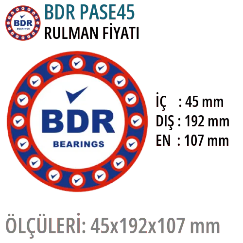 BDR PASE45 Rulman Fiyatı ve Boyutları