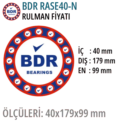 BDR RASE40-N Rulman Fiyatı ve Boyutları