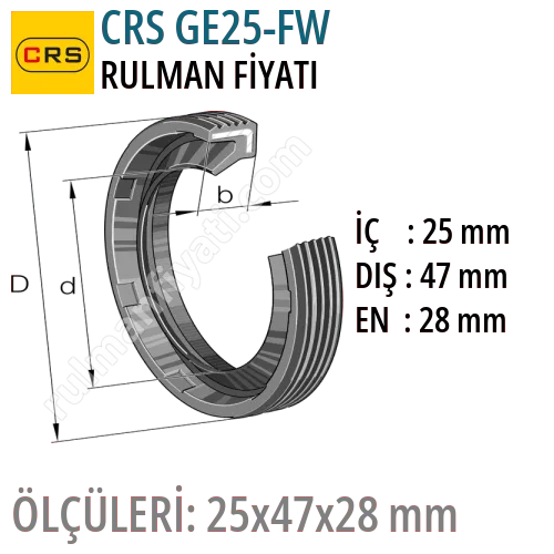 CRS GE25-FW Rulman Fiyatı ve Boyutları