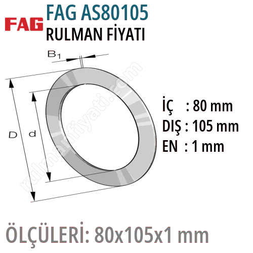 FAG AS80105 Rulman Fiyatı ve Boyutları