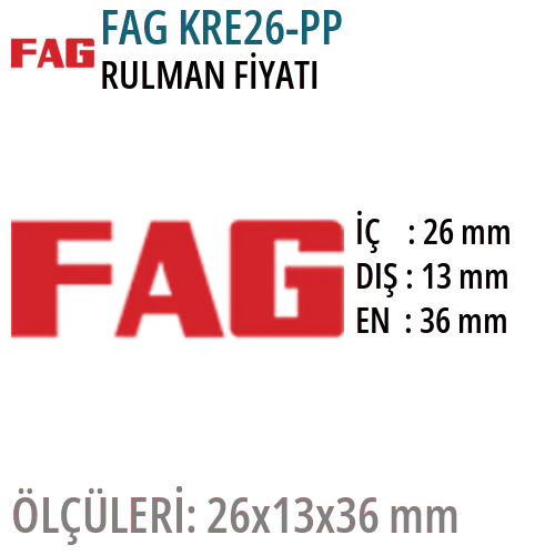 FAG KRE26-PP Rulman Fiyatı ve Boyutları