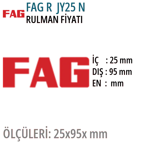 FAG R JY25 N Rulman Fiyatı ve Boyutları