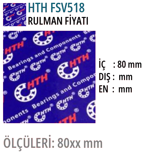 HTH FSV518 Rulman Fiyatı ve Boyutları