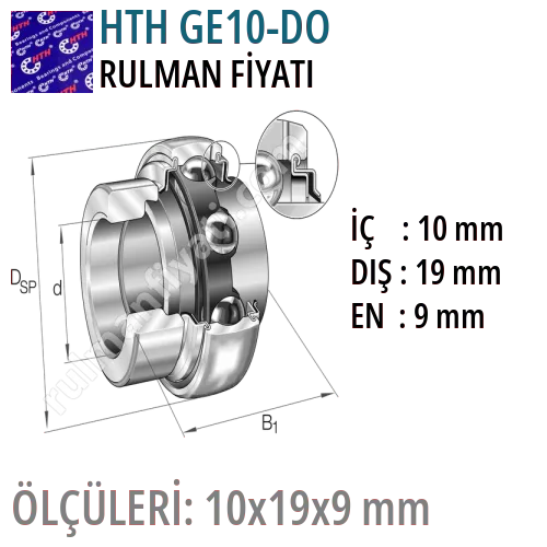 HTH GE10-DO Rulman Fiyatı ve Boyutları