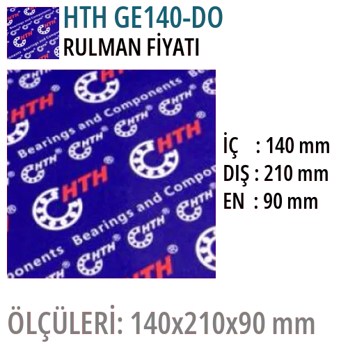 HTH GE140-DO Rulman Fiyatı ve Boyutları
