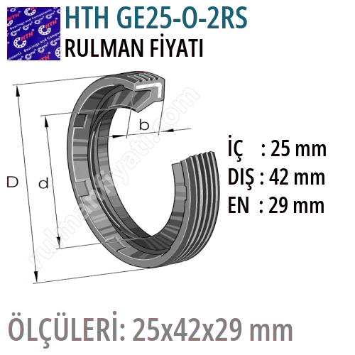 HTH GE25-O-2RS Rulman Fiyatı ve Boyutları