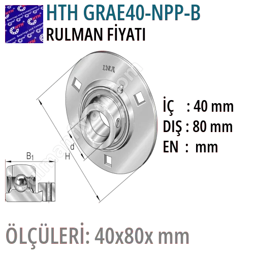 HTH GRAE40-NPP-B Rulman Fiyatı ve Boyutları