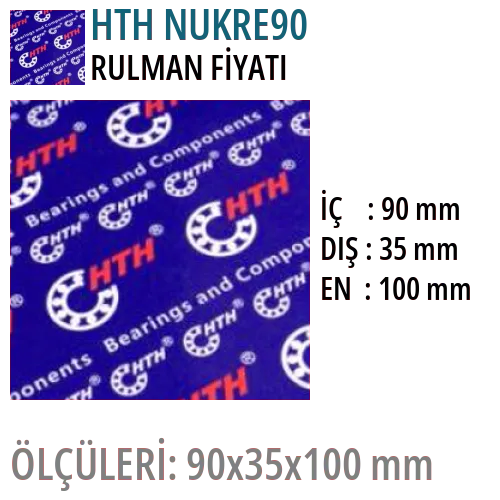 HTH NUKRE90 Rulman Fiyatı ve Boyutları