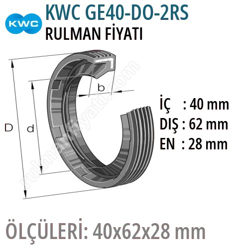 KWC GE40-DO-2RS Rulman Fiyatı ve Boyutları