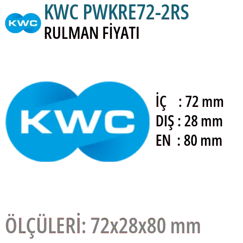 KWC PWKRE72-2RS Rulman Fiyatı ve Boyutları