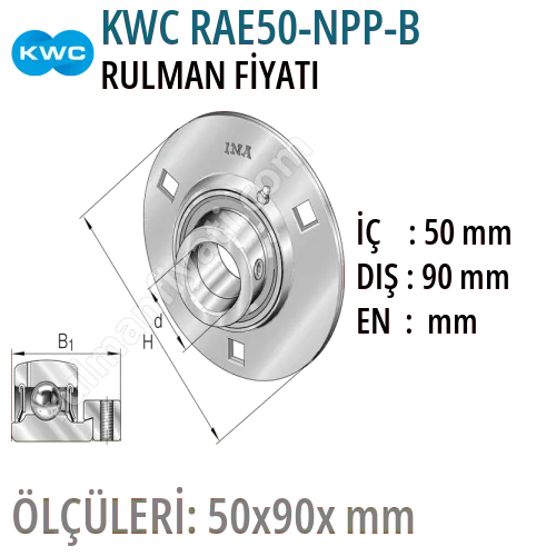 KWC RAE50-NPP-B Rulman Fiyatı ve Boyutları