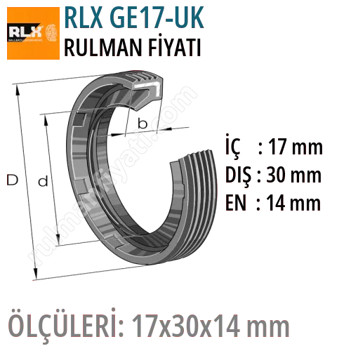 RLX GE17-UK Rulman Fiyatı ve Boyutları