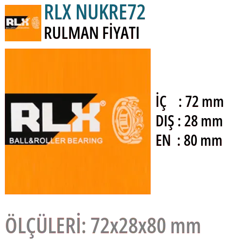 RLX NUKRE72 Rulman Fiyatı ve Boyutları