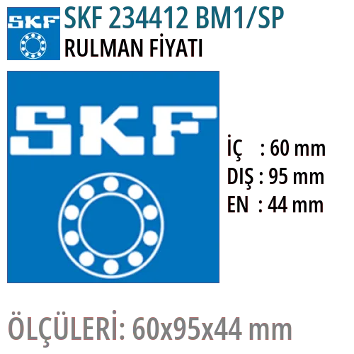SKF 234412 BM1/SP Rulman Fiyatı ve Boyutları