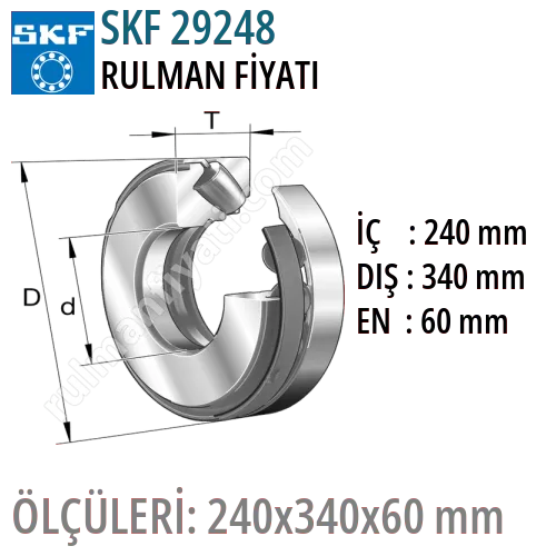 SKF 29248 Rulman Fiyatı ve Boyutları