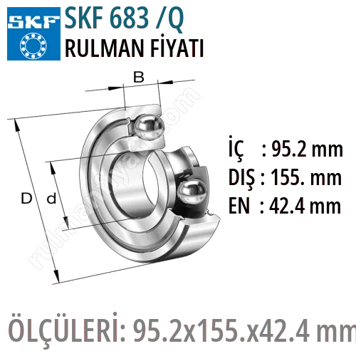 SKF 683 /Q Rulman Fiyatı ve Boyutları