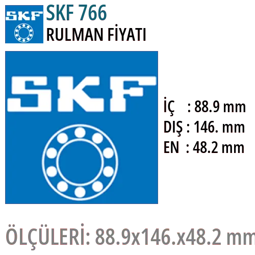 SKF 766 Rulman Fiyatı ve Boyutları