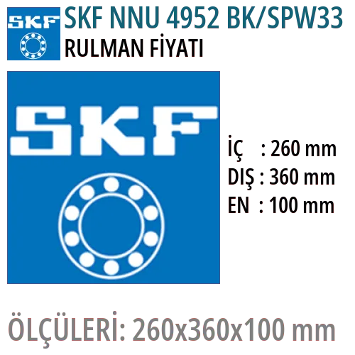 SKF NNU 4952 BK/SPW33 Rulman Fiyatı ve Boyutları