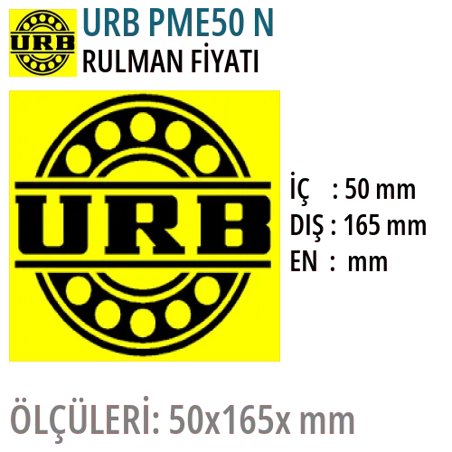 URB PME50 N Rulman Fiyatı ve Boyutları