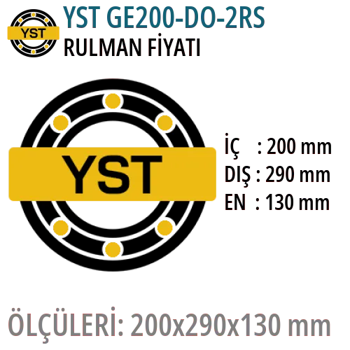 YST GE200-DO-2RS Rulman Fiyatı ve Boyutları