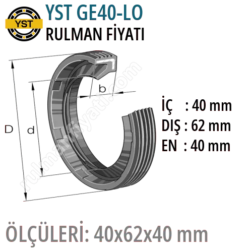 YST GE40-LO Rulman Fiyatı ve Boyutları