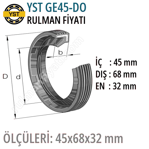 YST GE45-DO Rulman Fiyatı ve Boyutları