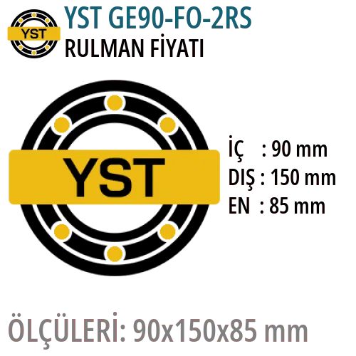 YST GE90-FO-2RS Rulman Fiyatı ve Boyutları
