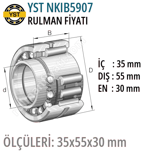 YST NKIB5907 Rulman Fiyatı ve Boyutları