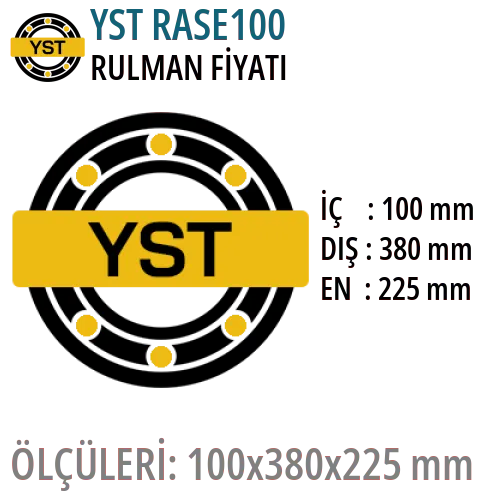 YST RASE100 Rulman Fiyatı ve Boyutları